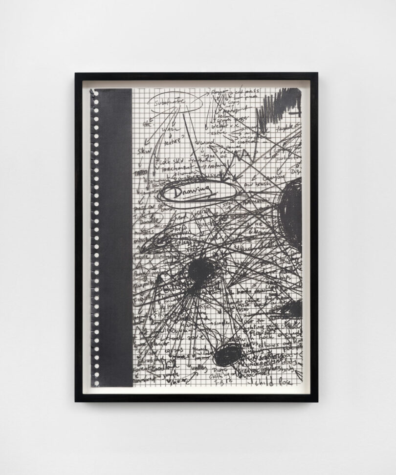 laser-cut paper resembling scribbles in a notepad