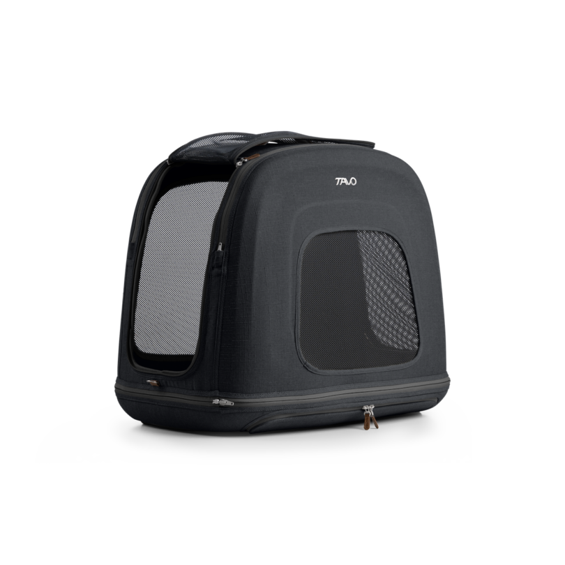 black travel pet carrier